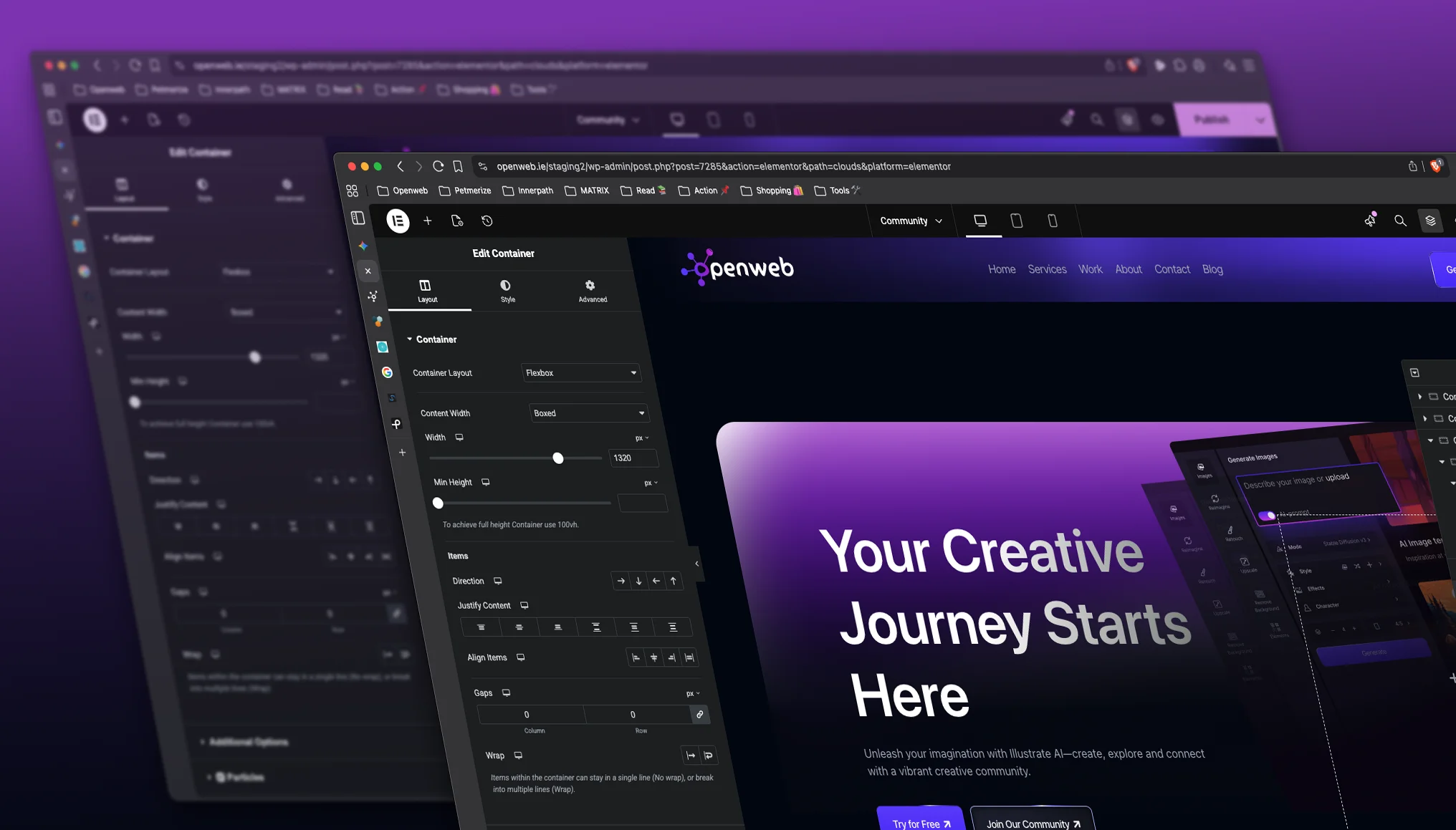 web editor layered snapshot